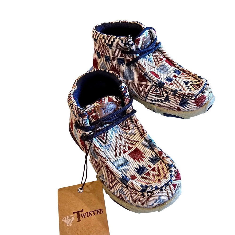 NWT Twister Toddler Size 8 M&F Western Aztec Serape Chukka Driving Moccasin Shoe